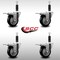 Service Caster 3.5'' SS Black Poly Swivel 1'' Expanding Stem Caster Set Total Lock Brake, 4PK SCC-SSEXTTL20S3514-PPUB-BLK-1-4 - alternate 2